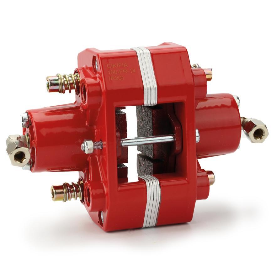 brake caliper hydr. 2-pod red CIK/FIA