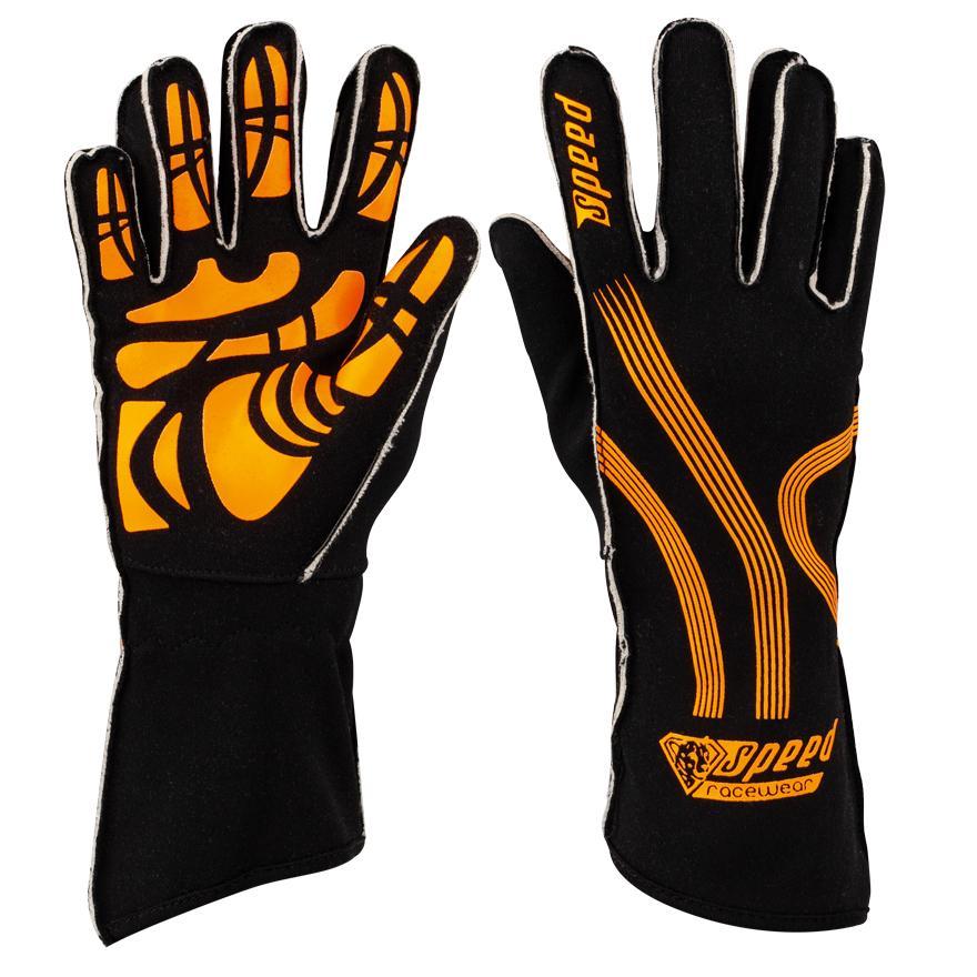 Speed Handschuhe | ADELAIDE G-1 | schwarz/neonorange Karthandschuhe !*SALE*!