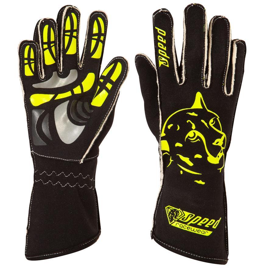 Speed Handschuhe | MELBOURNE G-2 | schwarz/neongelb Karthandschuhe !*SALE*!