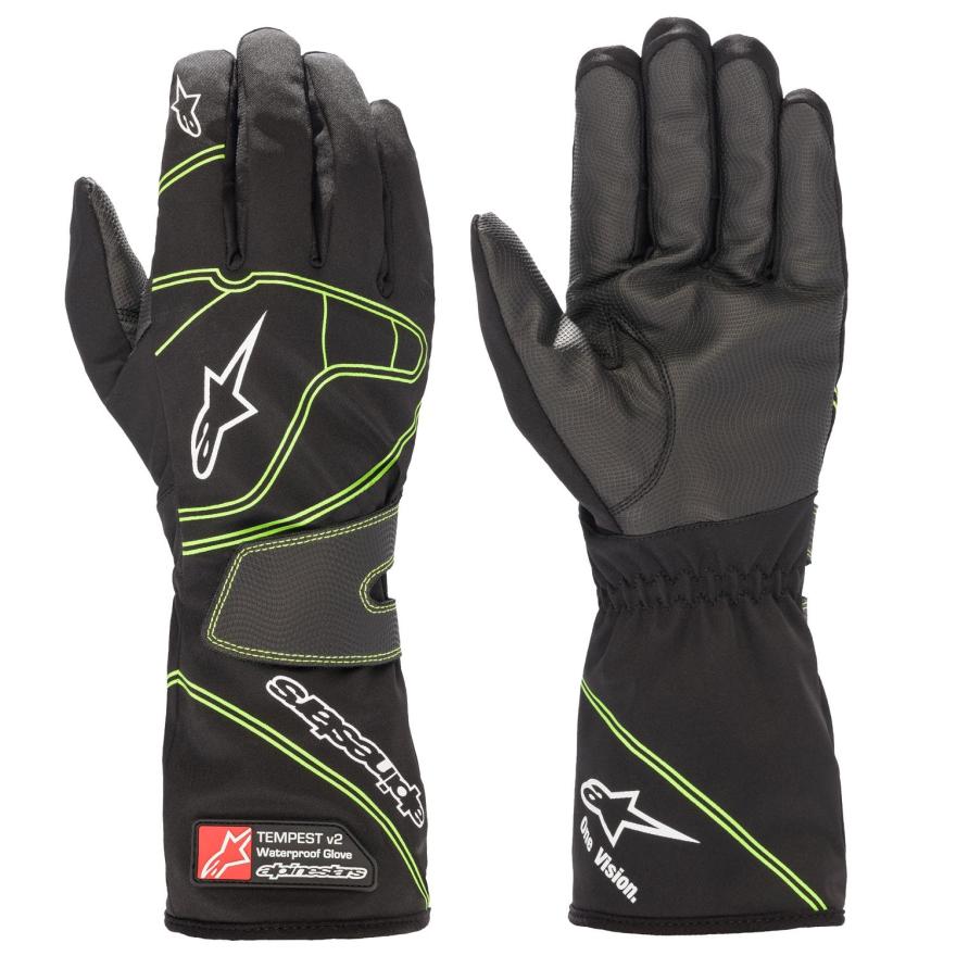 Alpinestars Handschuhe Tempest v2WP Regen schwarz/neongelb