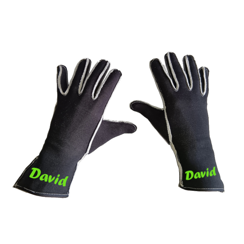 !     Karthandschuhe Black BE-2-Pro schwarz inkl. Beschriftung Beflockung/Flexdruck