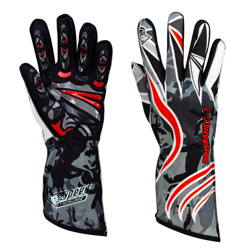 Speed Karthandschuhe | BRISBANE G-3 | schwarz, weiss, rot