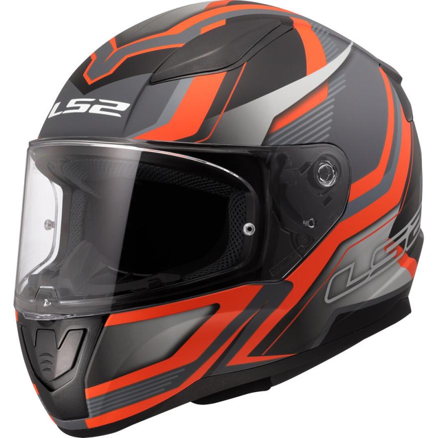 Karthelm Motorradhelm LS2 FF353 Rapid II Flitz orange-grau