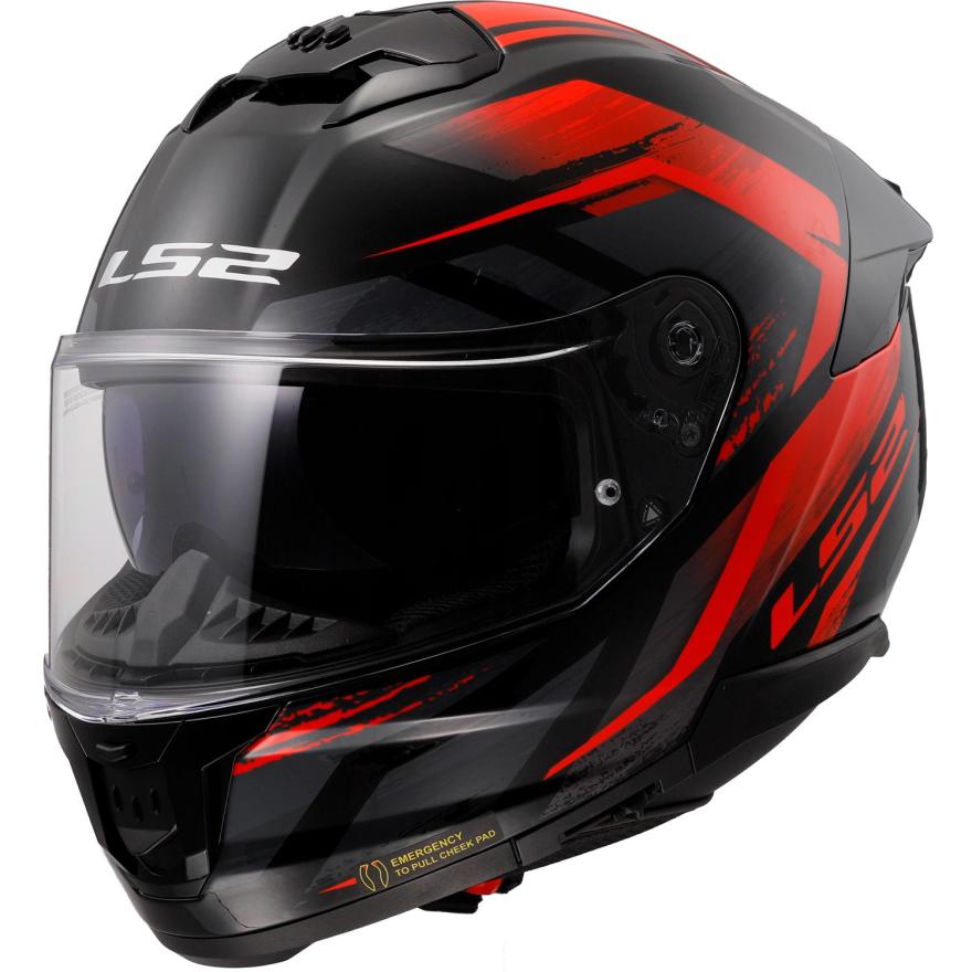 Karthelm Motorradhelm LS2 FF808 Stream II Fury schwarz-rot
