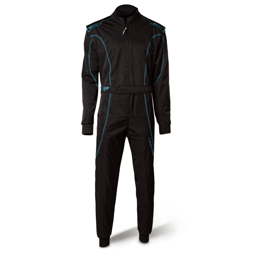 Speed Racing Overall | BARCELONA RS-1 | schwarz,cyan Kartoverall Rennoverall 2-lagig !*SALE*!