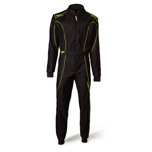 Speed Racing Overall | BARCELONA RS-1 | schwarz, neongelb Kartoverall Rennoverall 2-lagig !*SALE*!
