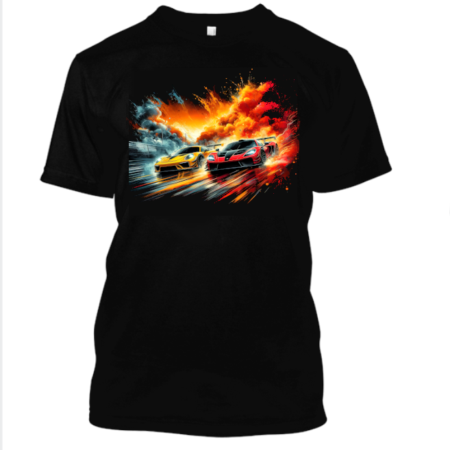 T-Shirt Inkl Digitaldruck Motorsport Racing Design T-2